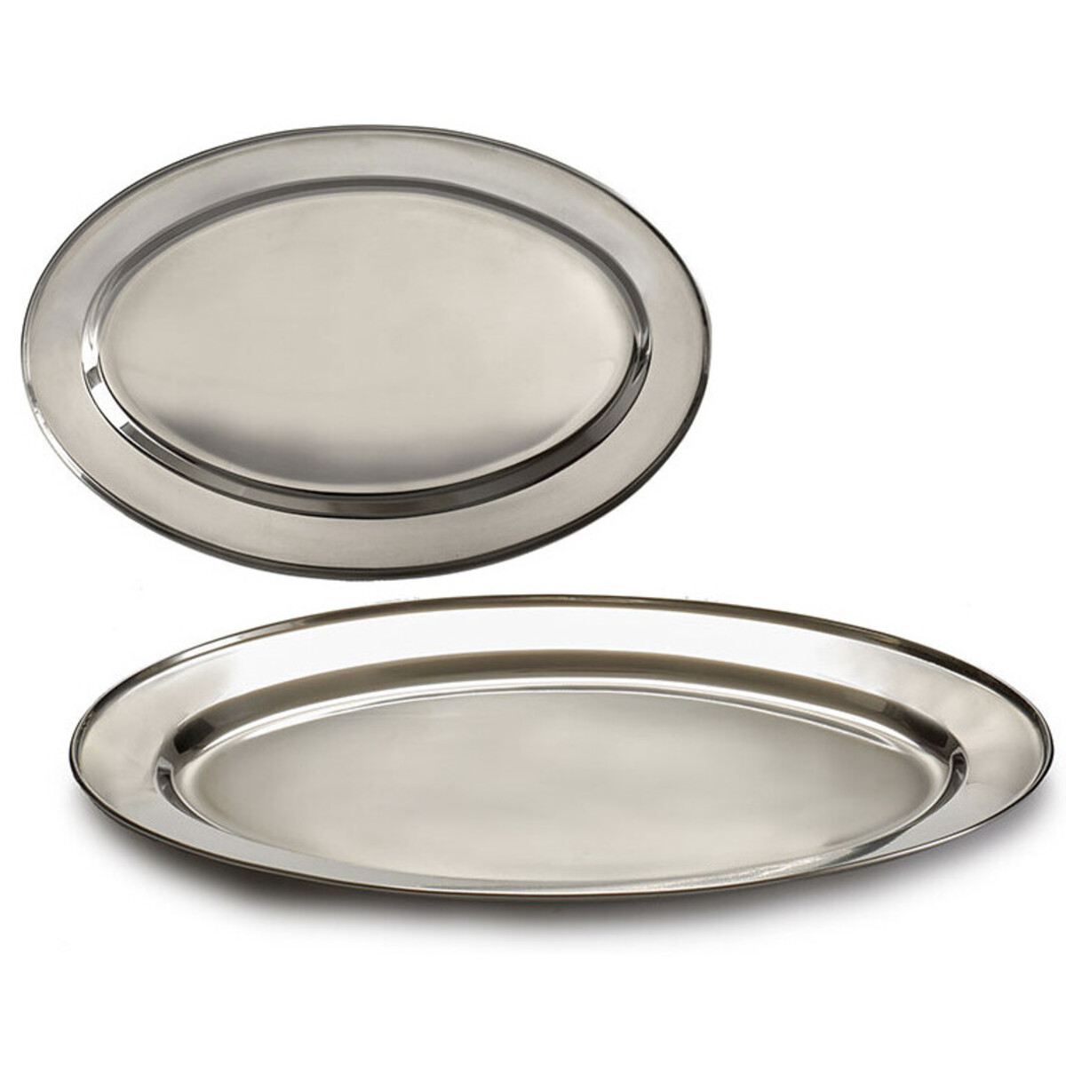 Bandeja ovalada de acero inoxidable de 40 x 26 cm: imagen 1