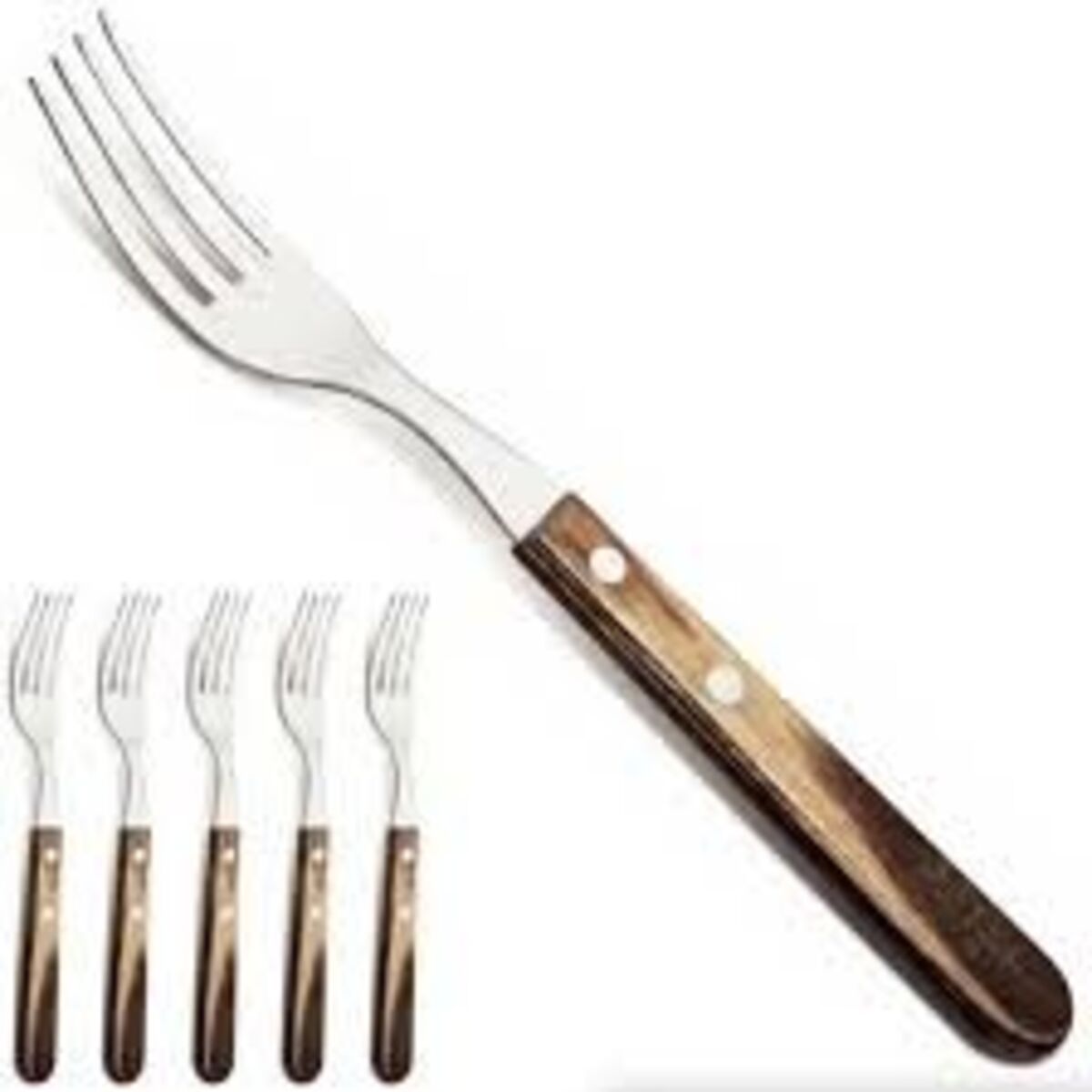 Tenedor Tramontina con acabado madera: imagen 1