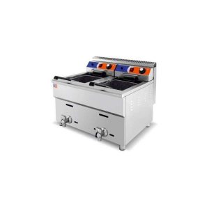 Freidora a gas propano/butano de doble cuba 17 + 17 litros